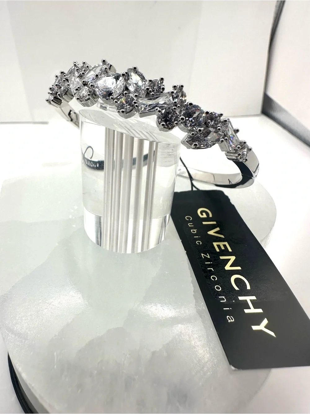 Givenchy Silver Crystal Floral Bandle